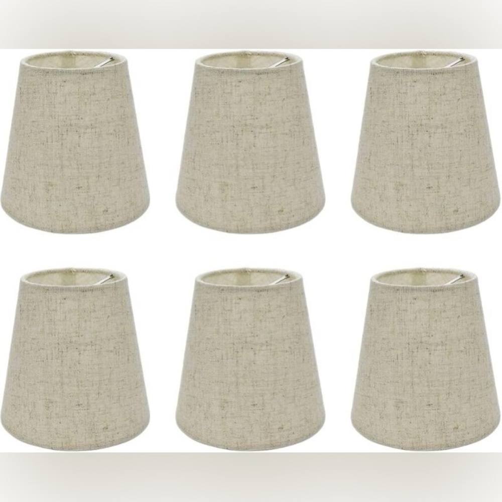 6 chandelier shades linen